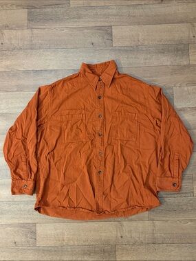 Big Bud Press Size Medium Overshirt 100% Cotton Toasty Burnt Orange Cozy Cabin M